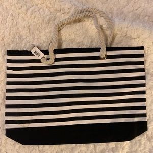 NWT Black and white striped tote